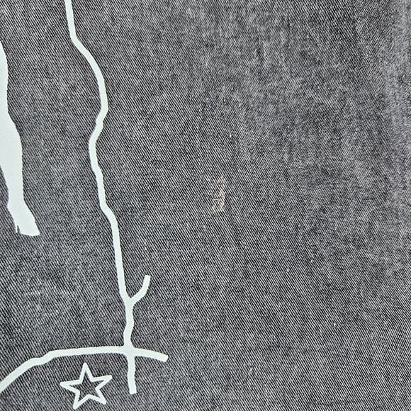 Y2K Denim Biker Vest Frio Canyon Motorcycle Texas Three Twisted Sisters Frayed L - Picture 7 of 10